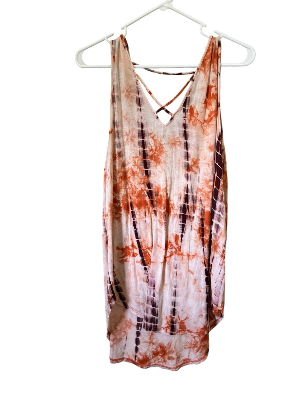 Olivia Sky Orange Tie-Dye Tank Top